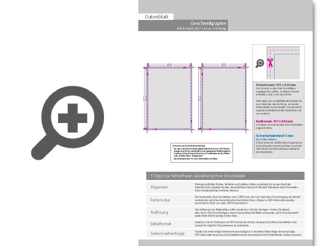 Product Bild geschenkpapier_din_a3_(297_x_420_mm)_beidseitig_5_5-farbig_bedruckt_(cmyk_+_1_sonderfarbe)