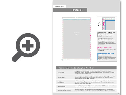 Product Bild briefpapier_din_a4__5_0_farbig__(vorderseite__cmyk_4-farbig_+_1_hks-sonderfarbe___r__ckseite__unbedruckt)
