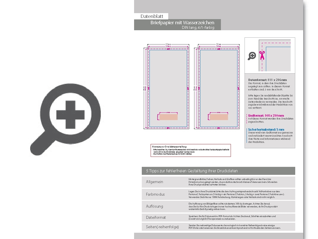 Product Bild briefpapier_din_lang__4_1_farbig__(vorderseite__farbig___r__ckseite__graustufen)__bankpostpapier_mit_wasserzeichen