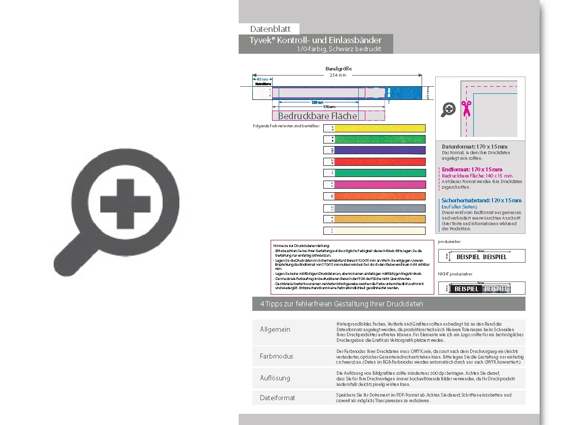 Product Bild tyvek__-kontroll-_und_einlassb__nder__1_0-farbig_(schwarz)_bedruckt